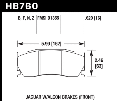 Hawk Performance HB760 Series Brake Pad 0.620 in. thick
