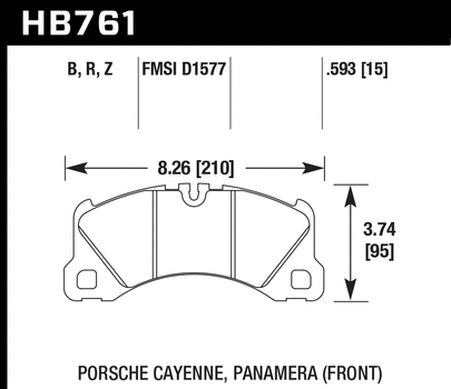 Hawk Performance HB761 Series Brake Pad 0.593 in. thick
