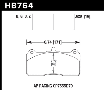 Hawk Performance HB764 Series Brake Pad 0.628 in. thick