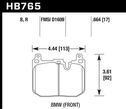 Hawk Performance HB765 Series Brake Pad 0.664 in. thick