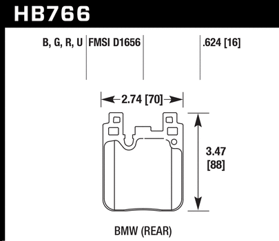 Hawk Performance HB766 Series Brake Pad 0.624 in. thick