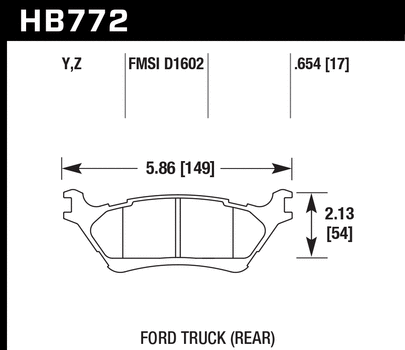 Hawk Performance HB772 Series Brake Pad 0.654 in. thick