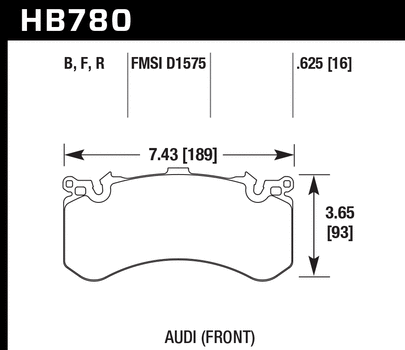 Hawk Performance HB780 Series Brake Pad 0.625 in. thick