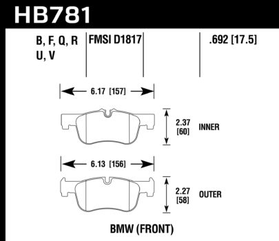 Hawk Performance HB122 Series Brake Pad 0.710 in. thick