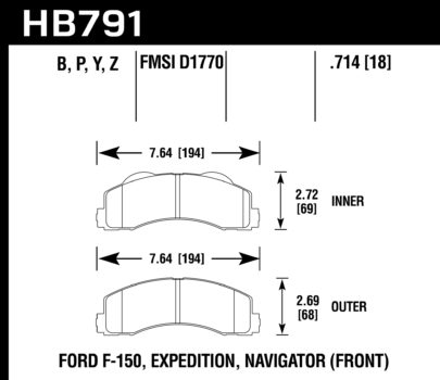 Hawk Performance HB543 Series Brake Pad 0.760 in. thick