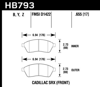 Hawk Performance HB543 Series Brake Pad 0.760 in. thick