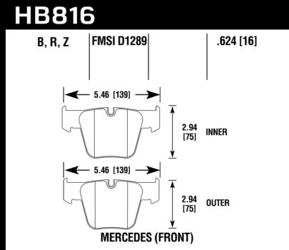 Hawk Performance HB546 Series Brake Pad 0.654 in. thick