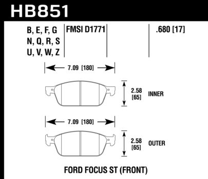 Hawk Performance HB787 Series Brake Pad 0.582 in. thick