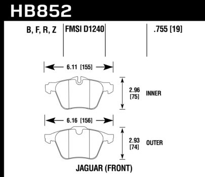 Hawk Performance HB788 Series Brake Pad 0.745 in. thick