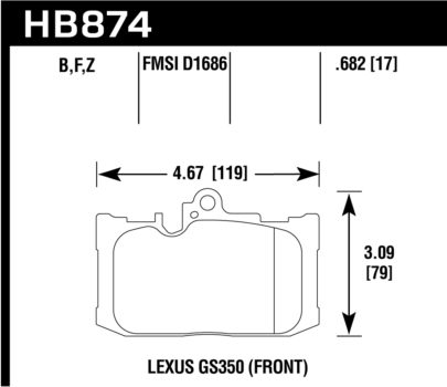 Hawk Performance HB792 Series Brake Pad 0.676 in. thick