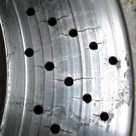Drilled rotors and cracks