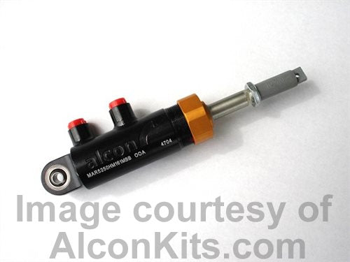 Alcon 0.875" Pivot-Mount Master Cylinder: Gold Nut vs Red Nut