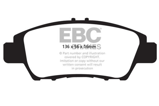 EBC yellowstuff brake pads front fits 2010 15 Honda Cr Z