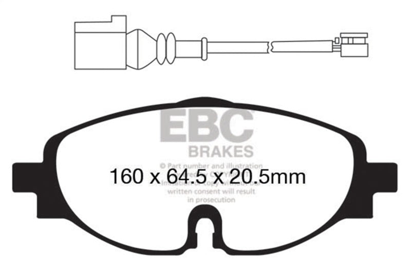 EBC greenstuff brake pads front part DP22150 fits 2014 Audi A3 1 8 Turbo