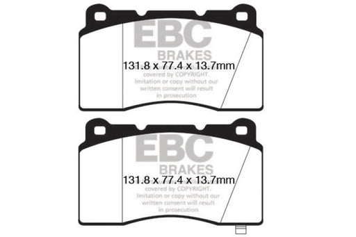 EBC yellowstuff brake pads front fits 2009 Hyundai Genesis Coupe 2 0 Turbo Brembo