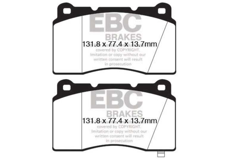 EBC yellowstuff brake pads front fits 2009 Hyundai Genesis Coupe 2 0 Turbo Brembo