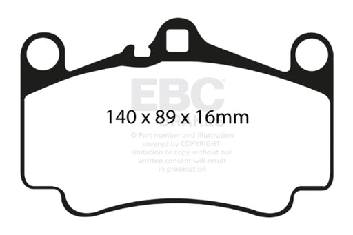 EBC yellowstuff brake pads front fits 2003 05 Porsche 911 996 Cast Iron