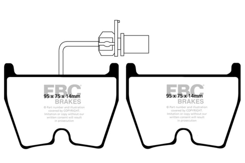 EBC redstuff brake pads front fits 2006 09 Audi Rs4 4 2 Cast Iron
