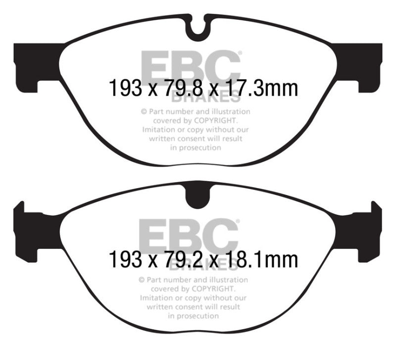 EBC yellowstuff brake pads front fits 2013 Jaguar F Type Cast Iron Only 3 0 Supercharged 380 Perf Pkg
