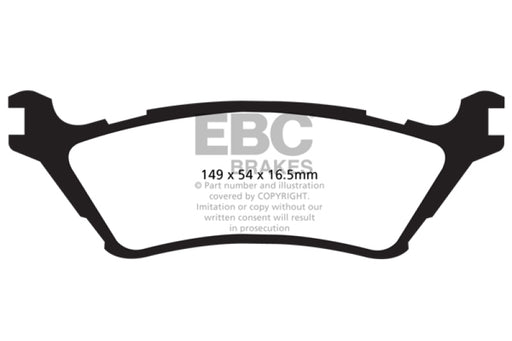 EBC yellowstuff brake pads rear fits 2015 Ford F150 2 7 Twin Turbo 2wd