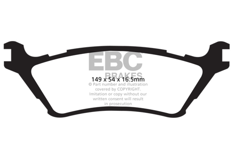 EBC yellowstuff brake pads rear fits 2015 Ford F150 2 7 Twin Turbo 2wd