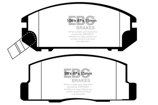 EBC redstuff brake pads rear fits 1999 02 Toyota Mr2 1 8