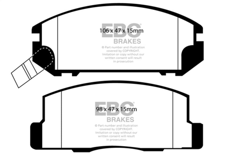 EBC redstuff brake pads rear fits 1999 02 Toyota Mr2 1 8