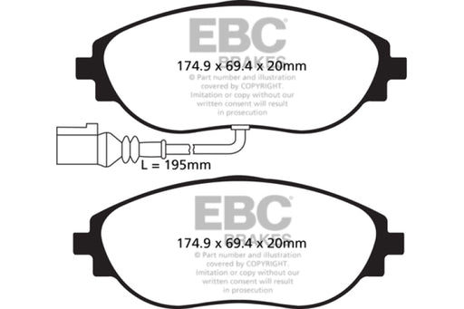 EBC greenstuff brake pads front part DP22127 fits 2012 Volkswagen Cc 3 6