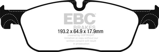 EBC redstuff brake pads front fits 2016 Jaguar F Pace 2 0l Td 180