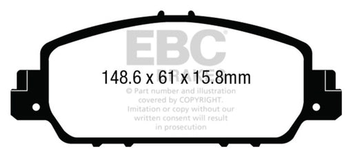 EBC ultimax brake pads front part UD1654 fits 2013 Honda Accord Coupe 2 4 Ex Ultimax2