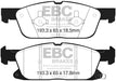 EBC yellowstuff brake pads front fits 2016 Lincoln Continental 10th Gen 2 7l Twin Turbo
