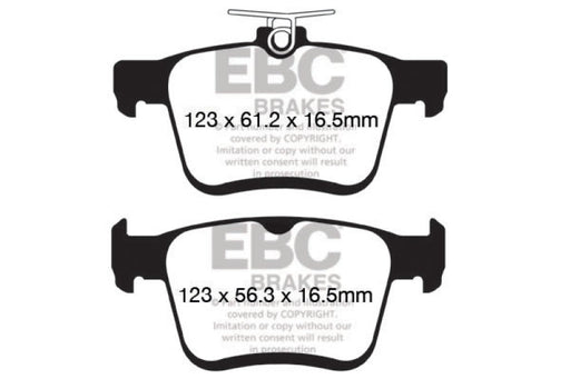EBC redstuff brake pads rear fits 2014 Audi A3 1 8 Turbo W Electronic Parking
