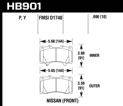 Hawk Performance HB797 Series Brake Pad 0.725 in. thick