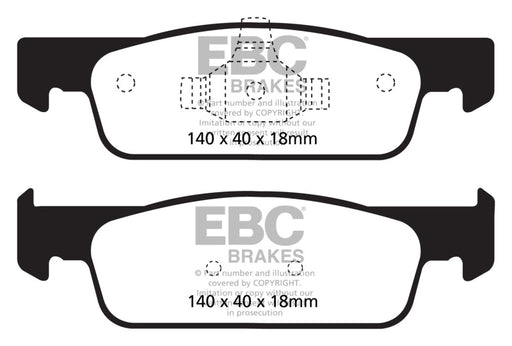EBC greenstuff brake pads front part DP22146 fits 2016 2017 Smart Fortwo 0 9l Turbo