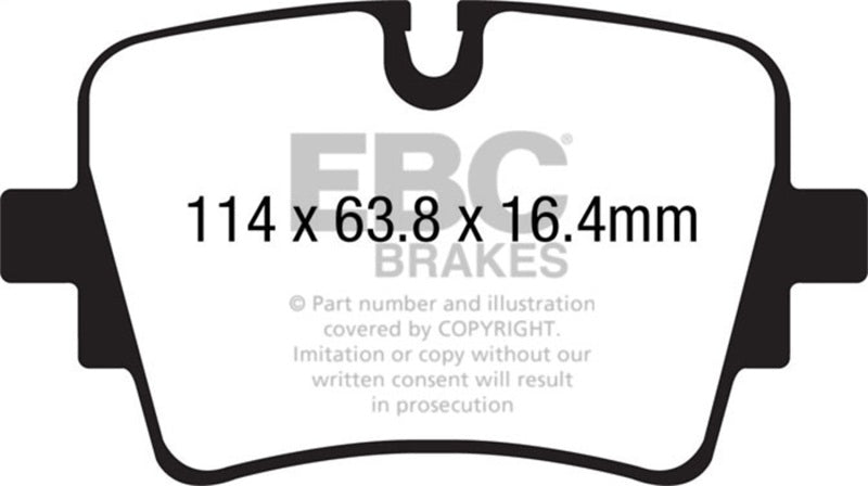 EBC yellowstuff brake pads rear fits 2014 Jaguar F Type Cast Iron