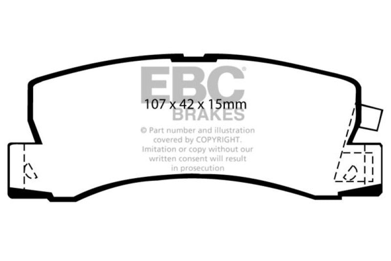 EBC yellowstuff brake pads rear fits 1990 91 Lexus Es250 2 5
