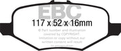 EBC greenstuff brake pads rear part DP61887 fits 2013 Ford Explorer 3 5 Twin Turbo 4wd