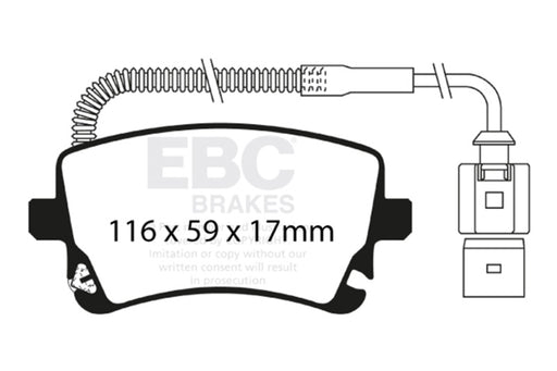 EBC yellowstuff brake pads rear fits 2009 11 Audi A6 Quattro 3 0 Supercharged