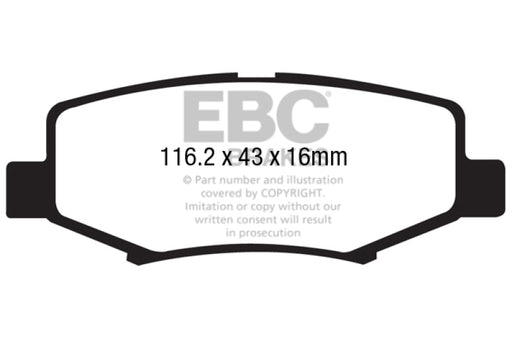 EBC greenstuff brake pads rear part DP61799 fits 2006 11 Dodge Nitro 3 7