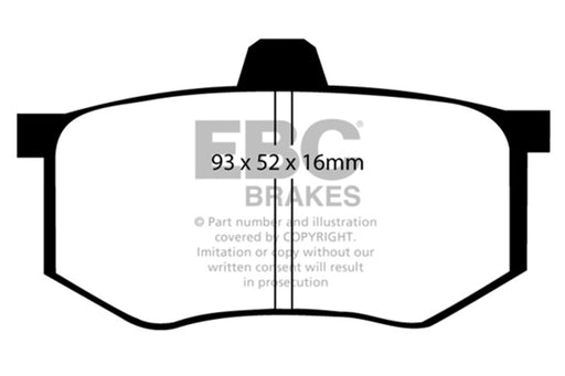 EBC ultimax brake pads rear part UD1368 fits 2008 16 Mitsubishi Lancer Evo 10 2 0 Turbo 1 Piece