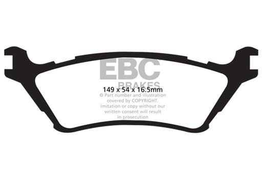 EBC greenstuff brake pads rear part DP61891 fits 2015 Ford F150 2 7 Twin Turbo 2wd