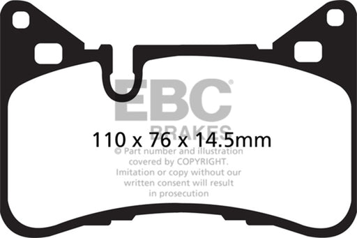 EBC yellowstuff brake pads rear fits 2014 Mercedes Benz C63 Amg W204 6 2
