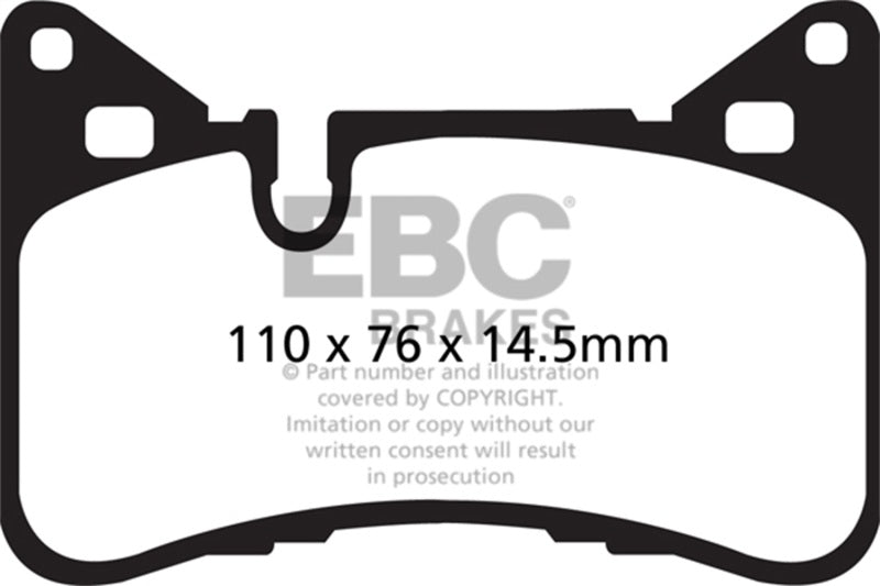 EBC yellowstuff brake pads rear fits 2014 Mercedes Benz C63 Amg W204 6 2