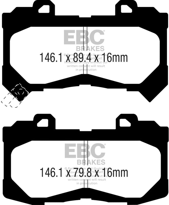 EBC greenstuff brake pads front part DP63044 fits 2015 Chevrolet Colorado 2 5