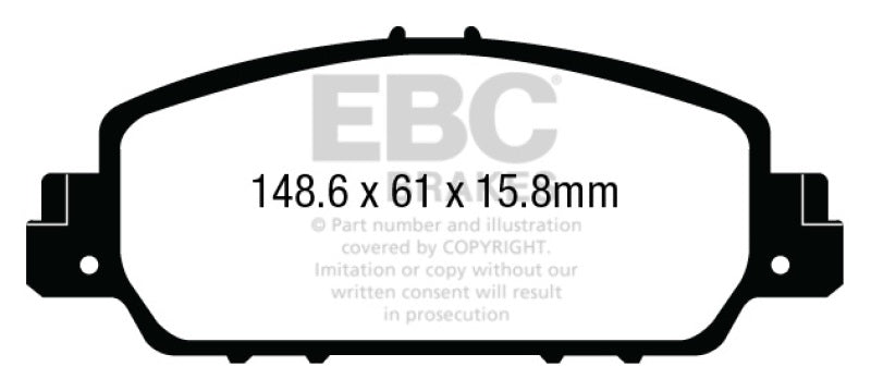 EBC greenstuff brake pads front part DP23014 fits 2013 Honda Accord Coupe 2 4 Ex