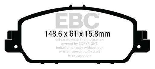 EBC redstuff brake pads front fits 2013 17 Honda Accord Coupe 2 4 Ex