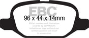 EBC redstuff brake pads rear fits 2011 Fiat 500 1 4 Ate Calipers