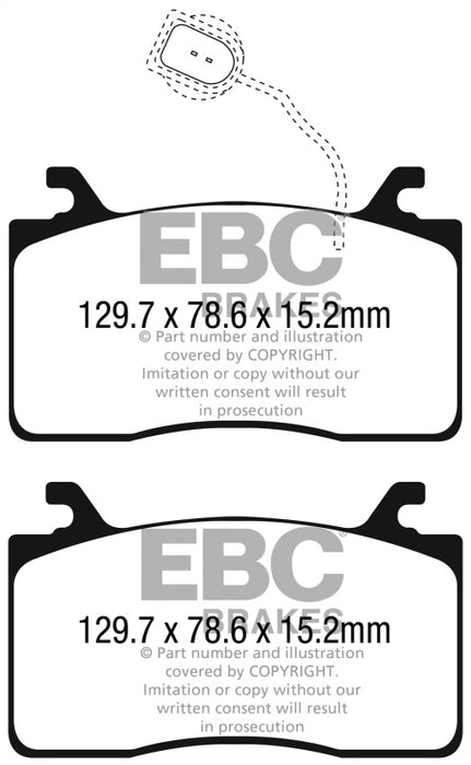 EBC redstuff brake pads front fits 2016 Alfa Romeo Guilia 2 0t