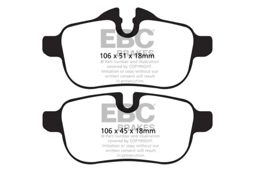 EBC yellowstuff brake pads rear fits 2009 Bmw Z4 3 0 E89