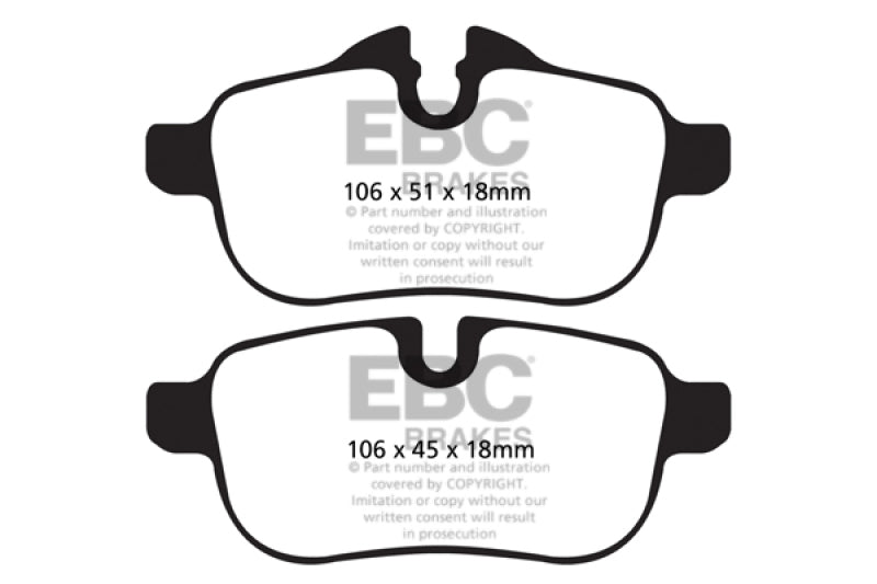 EBC yellowstuff brake pads rear fits 2009 Bmw Z4 3 0 E89
